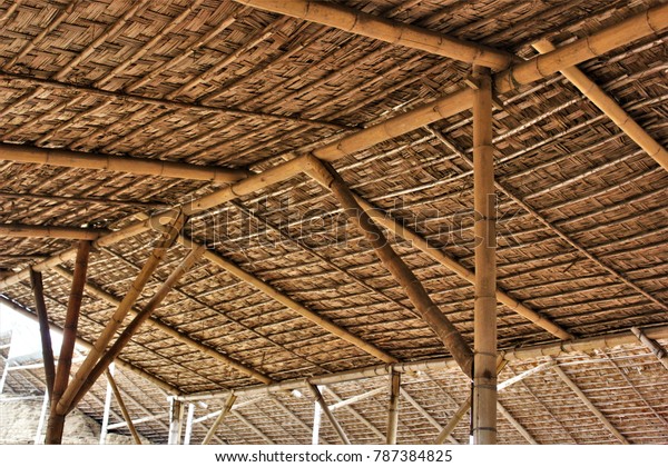 Upward View Bamboo Ceiling Stock Photo Edit Now 787384825