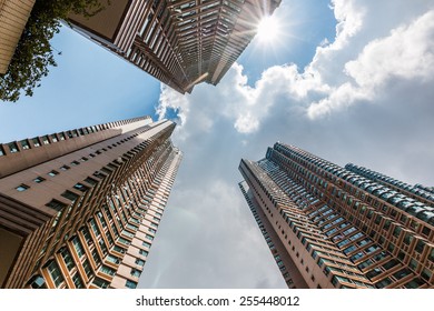 upward view of skyscraper