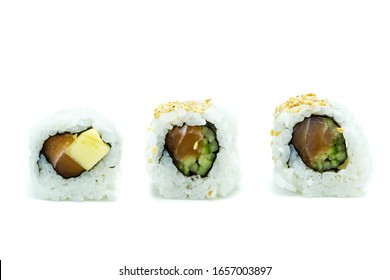 Ura Maki Sushi Isolated On White Background