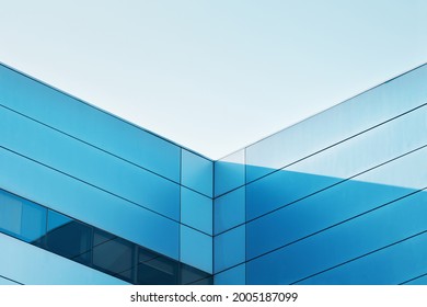 Urban Abstract Architecture. Close Up Of A Contemporary Office Building Facade.