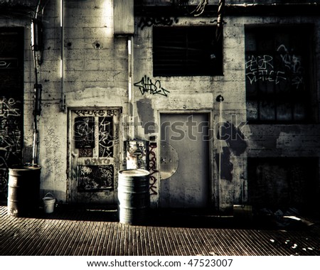 Urban alley scene