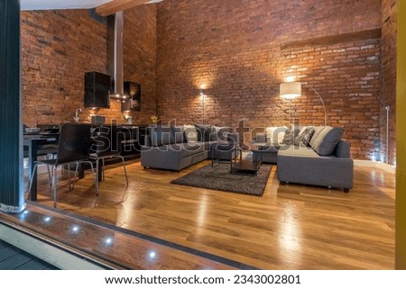 Urban apartment with exposed brickwork