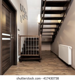 Urban Apartment - Wooden Stairs With Baby Safety Gate