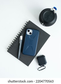 Urban Armor Gear Civilian Series Case IPhone 13 In Mallard Color With Flatlay Style Photography