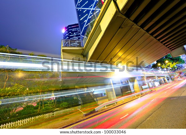urban city with car\
light
