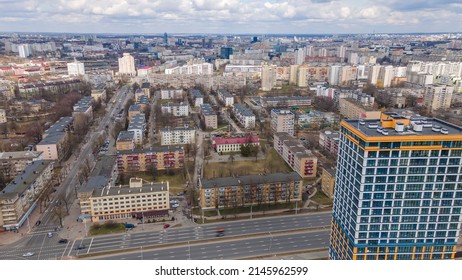 Urban City Rooftop View. View At City From Bird Sight. City From Drone. Aerial Photo. City Scape From Drone. Cityscape. Urban Concepts.