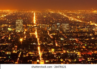 Urban City Suburbs At Night