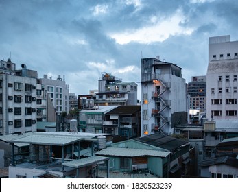 Urban Concrete Jungle In Chengdu Street, Ximen, Taipei, Taiwan