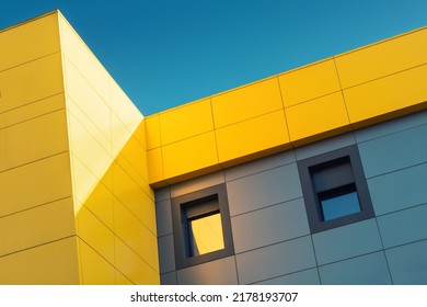 Urban Contemporary architecture on a clear day. Close up of a multicolored office building in the city. - Powered by Shutterstock