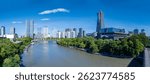 Urban environment of West Lake Cultural Plaza and Wulin Square in Hangzhou, China
