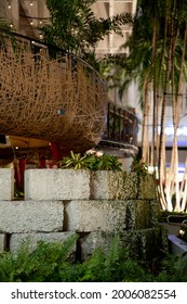 Urban Garden Space With Stones And Trees