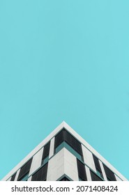 Urban Geometry in Architecture. Modern Architectural Building under the Blue Sky. Minimal Aesthetics. - Shutterstock ID 2071408424