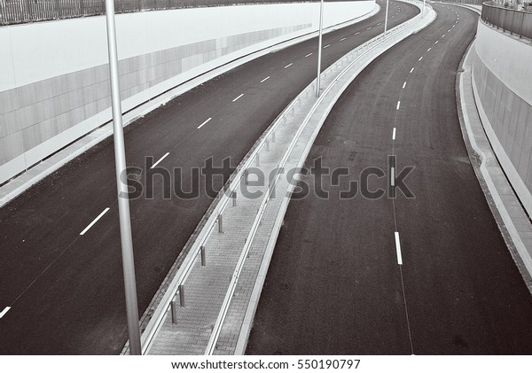 Urban Highway. Black and\
white