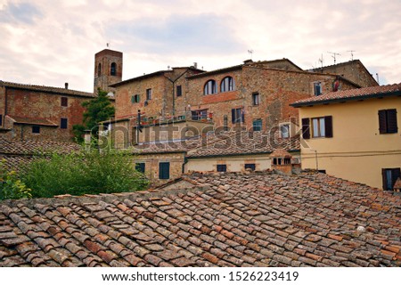 urban landscape of Casole d'Elsa, a Tuscan village of medieval origins in the province of Siena, Italy