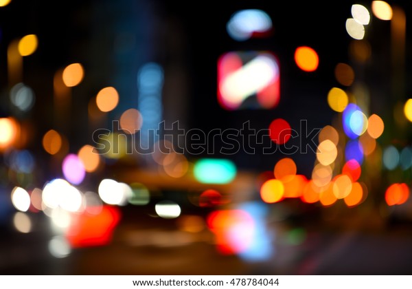 Urban Lights at Night,\
Madrid, Spain