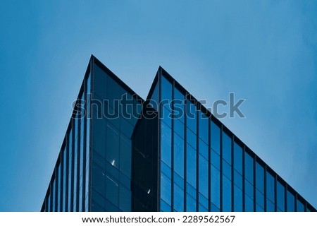  Urban and modern architecture in the blue hour with geometry and structures                              