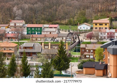 Urban And Nature Landscape In Palencia. Velilla Rio Carrion. Spain