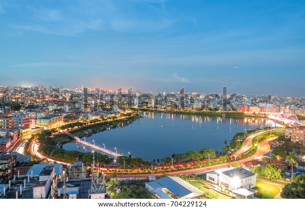 Urban Night Skyline Dhaka Bangladesh Stock Photo (Edit Now) 704229124