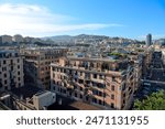 urban panorama of the center of Genoa Italy