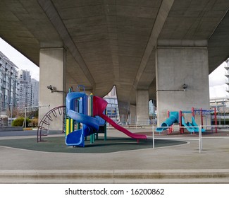 Urban playground underneath a bridge