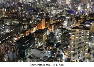 Urban Sprawl In Minato, Tokyo, Japan.