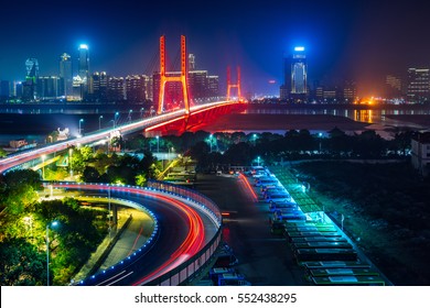 Urban Traffic With Cityscape In Shenzhen,China.