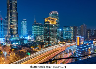 Urban Traffic With Cityscape In Shenzhen,China.