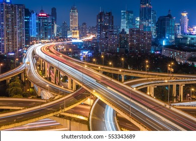 Urban Traffic With Cityscape In Shenzhen,China.