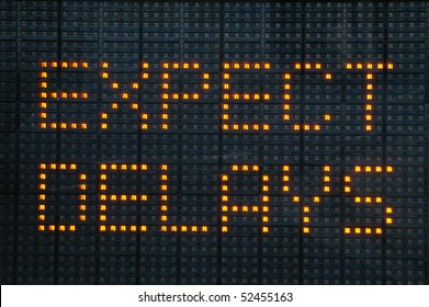 Urban traffic congestion sign saying Expect Delays