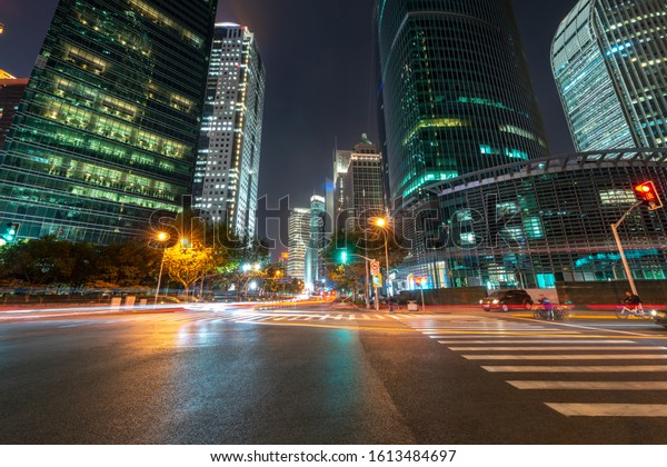 the urban traffic of\
shanghai at night