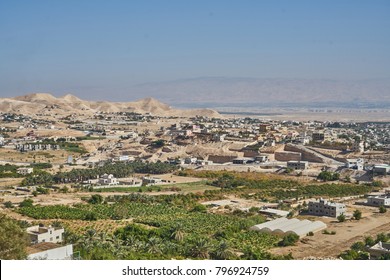 Urban view of Jericho from the top of the Mount of Temptation, Jericho, West Bank, Palestine, Israel