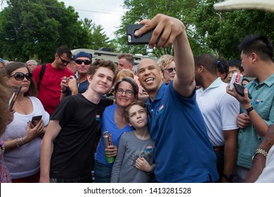 Urbandale, Iowa USA. May 27, 2019.
Presidential Candidate Senator Cory Booker (D – New Jersey) Speaks At A Memorial Day Rally In Urbandale, Iowa.