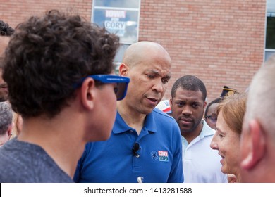 Urbandale, Iowa USA. May 27, 2019.
Presidential Candidate Senator Cory Booker (D – New Jersey) Speaks At A Memorial Day Rally In Urbandale, Iowa.