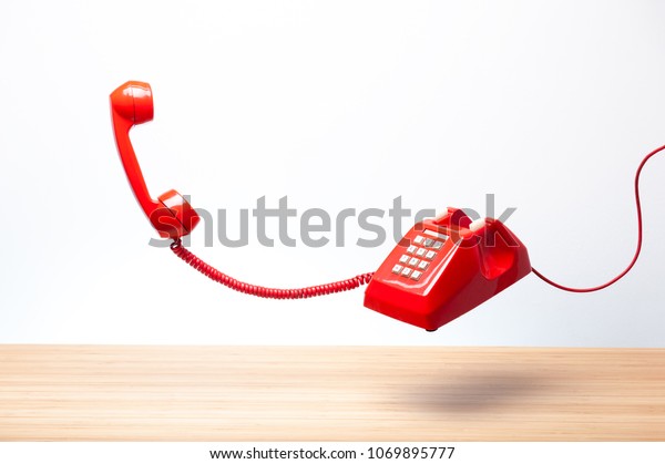 Urgent Call Waiting Classic Red Telephone Stock Photo Edit Now
