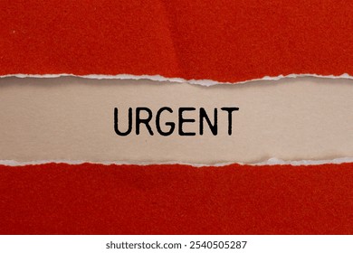 Urgent message written on ripped torn red paper with beige background. Conceptual urgent word symbol. Copy space. - Powered by Shutterstock