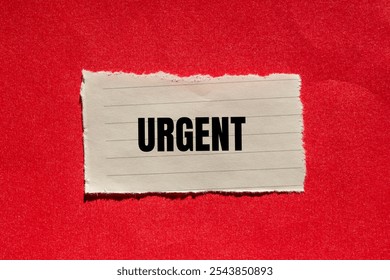 Urgent message written on ripped torn paper piece with red background. Conceptual urgent word symbol. Copy space. - Powered by Shutterstock