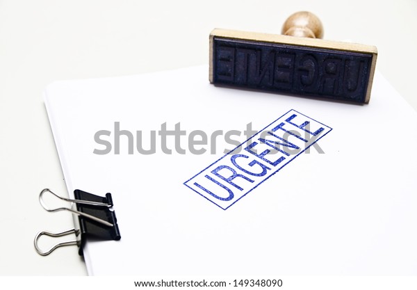 Urgente Spanish Urgent Word Tampon Inkobjects Stock Photo Edit