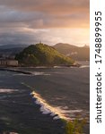 Urgul mountain under sunset light in Donostia-San Sebastian, Basque Country.