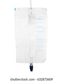 Urine Collection Bag Isolated On White