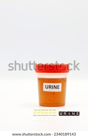 A urine sample for testing. Vertical, space for text.