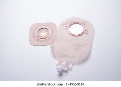 Urostomy Bag And Wafer For Post Surgery Care Due To Bladder Removal From Cancer