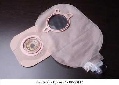 Urostomy Bag And Wafer For Post Surgery Care Due To Bladder Removal From Cancer