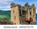 Urquhart castle tower in Scotland