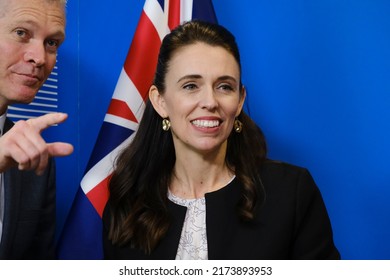 Ursula Von Der Leyen, European Commission President Meets With Jacinda ARDERN, Prime Minister Of New Zealand  In Brussels, Belgium On June 30, 2022.