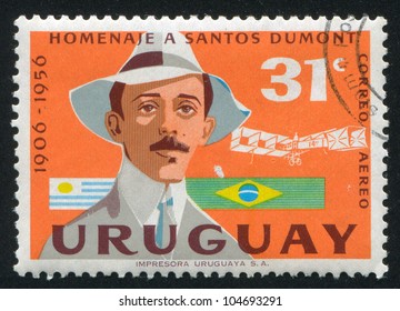 URUGUAY - CIRCA 1959: Stamp Printed By Uruguay, Shows Alberto Santos Dumont, Circa 1959