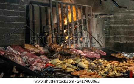 An uruguayan institution: The traditional Asado. As incredible variety meet and meet products grilled with wood pretty much everywhere in Uruguay