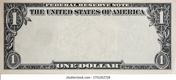 U.S. 1 dollar border with empty middle area