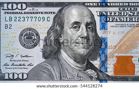 US 100 Dollar Bill Close Up Stock Photo (Edit Now) 544128274 - Shutterstock