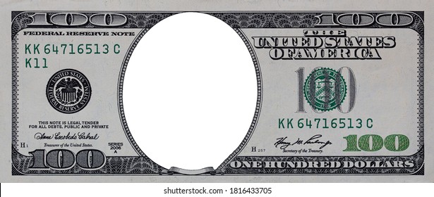 Us 100 Dollar Border Empty Middle Stock Photo 1816433705 | Shutterstock