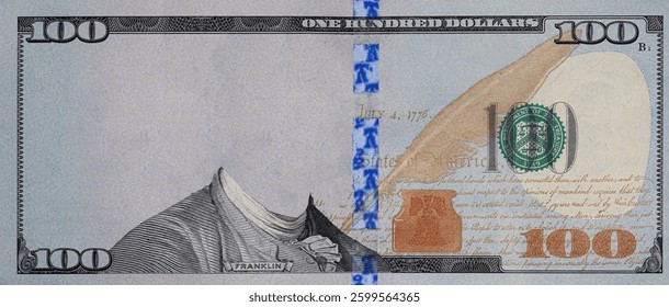 U.S. 100 dollar border with empty middle area for design purpose